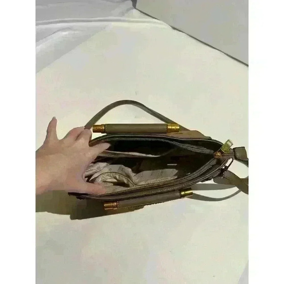 Marc New York Riveted Leather Tan Domed Bag Crossbody Work School Buckle - Picture 10 of 16